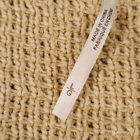 Free People- Camel Cotton V Neck Cropped Sweater- Size Large - Picture 7 of 11